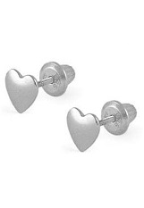 stunning teensy-weensy heart silver baby earrings